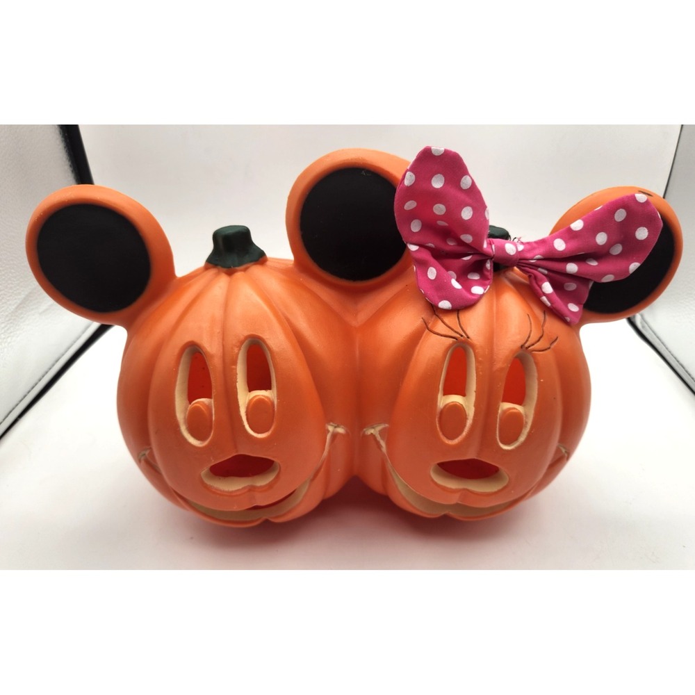 Mickey Minnie Mouse Halloween Blow Mold Plastic Jack O Lantern Pumpkin Light NEW